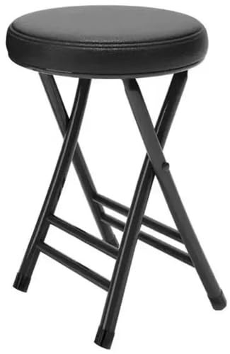 EudoER Klappbar Barhocker Gepolstert Barstuhl Stapelbar Klapphocker Runde Klappstuhl 150kg Kapazität Hocker Für Küche, Esszimmer, Büro(Black)