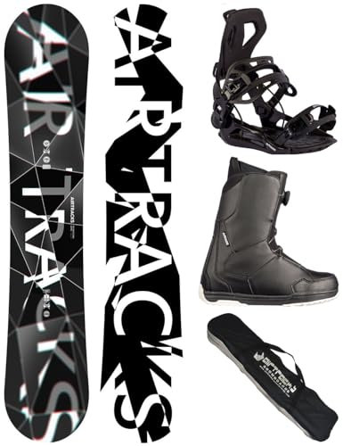 Airtracks Snowboard Set - Wide Board Refractions Game 161 - Softbindung Master - Softboots Master ATOP 44 - SB Bag