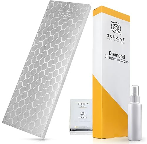 Heavy Duty Diamond Sharpening Stone Set, 2-Sided Fine 1000 Grit/Coarse 400 Grit Sharpening Plate, Fast & Efficient Knife Sharpener for Razor Sharp Knives and Chisels from Schaaf Tools