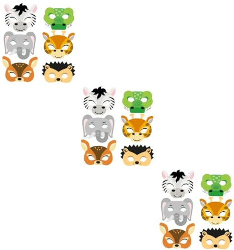 ibasenice 36 Stk Tierfilzmasken Kostümmasken aus Papier Kostüm Tiermasken Kleider Kinderkleidung Performance-Tiermaske Tiermasken für Kinder Erwachsener Partybedarf gefühlt Geschenk Baby