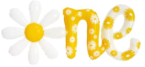 Gänseblümchen 1. Geburtstag Ballon, XXL Gänseblümchen ONE Folienballon, Gänseblümchen Luftballons für Jungen Mädchen 1. Geburtstag Party Deko, Babyparty, 1-jähriges Jubiläum