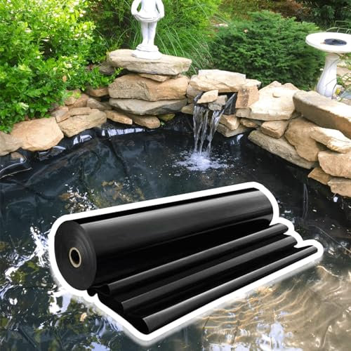 Janeepoch Schwarze Teichfolie Rechteckig Dichtungsfolie 0.12mm für Fischteiche, Brunnen, Wassergarten und Wasserfall UV- und witterungsbeständig Gartenpoolmembran (Größe : 3x12m (9.8x39.3ft))