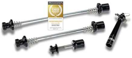 CONTEC Schnellspannset SQR Select + M, M5x110mm, M5x145mm, M6x45mm, aus Chrom-Molybdän-Stahl, Sicherungshebel, Zugfest, inkl. Schnellspannschlüssel, schwarz