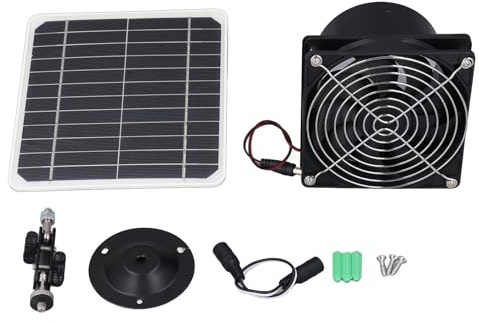 Ventilateur D'extraction à énergie Solaire, Ventilateur D'extraction Solaire 50 W 12 V, Ventilateur de Serre étanche, Panneau Solaire en Silicium Monocristallin, Kit de