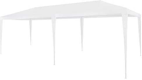 Homgoday Tenda di ricezione 3x6 m PE Bianco, Gazebo per esterni, tendone per campeggio, feste, barbecue