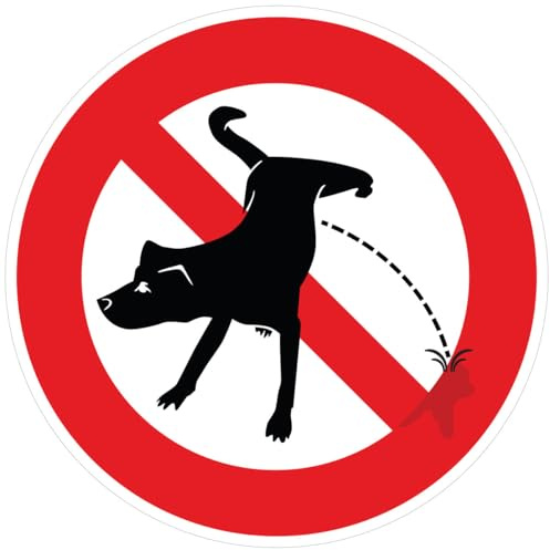 Ambiance Sticker Selbstklebendes Hinweisschild Pipi von Hunden, laminiert, wasserfest und U-beständig, rund, 15 cm Durchmesser