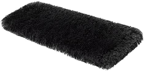 Sdraio da finestra per gatti, con davanzale antiscivolo, per gatti, morbido e morbido, per gatti, copertura per gatti, rivestimento lavabile, 50 x 20 cm, pelo lungo nero