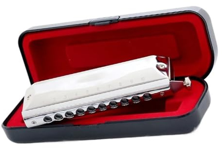 Mundharmonika Professionelle Professionelle Chromatische Mundharmonika C-Taste Wechselbare Töne Musikinstrument 10 Löcher 40-Ton-Mundharmonika(3/4)