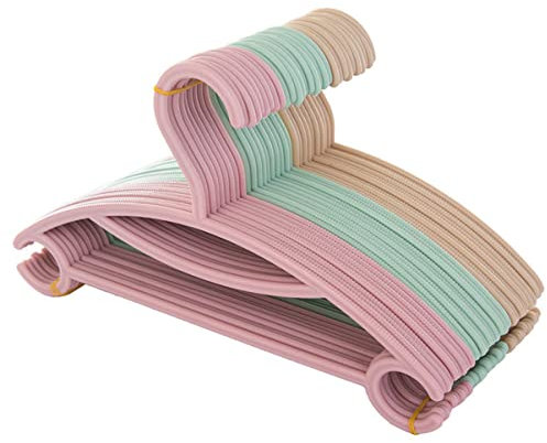 Alipis 40stücke Junge Mädchen-kleiderbügel Aus Kunststoff Nahtlose Bügel Für Zuhause Kinderbügel Kleiderständer Mit Schultergurten Grün Blau Beige Rosa