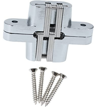 jojofuny Cerniera A Croce Nascosta in Acciaio Inossidabile Di Alta Qualità 45x13mm in Acciaio Argentato 304 Per Tavoli Da Buffet Di