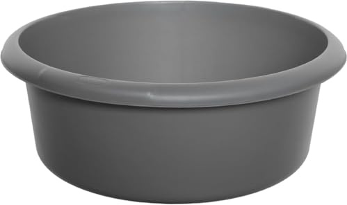 Aurora - WF Large Plastic Round Washing Up Bowl Kitchen Sink, Basin Mixing (Silver)