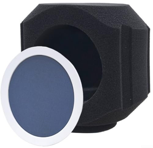 Escudo de aislamiento de micrófono de diseño elegante con excelentes propiedades de reducción de ruido (blanco+negro)