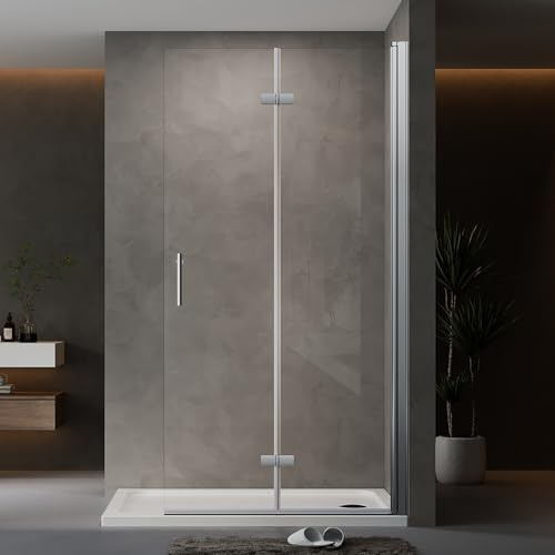 AQUENITH Duschwand Glas 90x195cm Walk in Dusche Duschabtrennung Faltbar