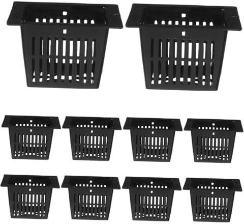 POPETPOP 2 Ensembles Panier De Plantation Carré Fendu Paniers Hydroponiques Carrés Usine Sol Croissance Forme Panier De Plantation Hydroponique Panier Carré Hydroponique Noir 10 Pièces * 2