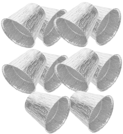 iplusmile 10piezas Moldes Desechables de Aluminio para Soufflé Hornear y Aperitivos Reemplazo de Bandeja para Grasa de Parrilla Aislamiento y Organizador