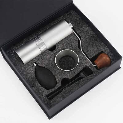 OZBME Molinillo de café Manual multifunción, portátil, de Acero Inoxidable, con Cono de Espesor Ajustable, Apto para Verter café Turco (Gris)