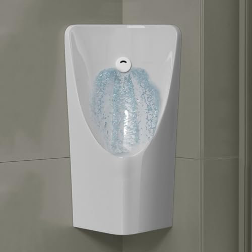 GMBAYUE Orinatoi in Ceramica, Orinatoio Sospeso, Orinatoio for Adulti a Induzione, WC Orinatoio, Orinatoio Maschile Antispruzzo, for Bagni, Hotel, Centri Commerciali