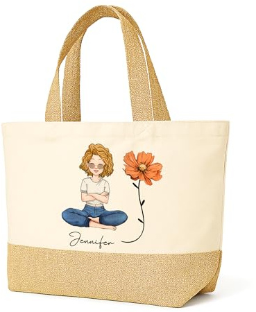 Love Faith Jute-Tasche - Personalisierter Beach Bag - Robuste und umweltfreundliche Strandtasche XL