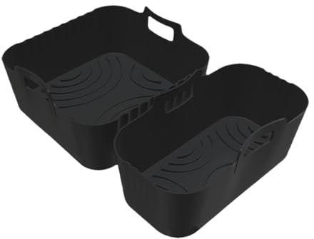 Air Fryer Insertos Silicona, Insertos de cesta de silicona para freír, 2 unidades, antiadherentes y reutilizables, inserto de cocción al vapor, extraíble para cocinar, hornear, horno, carne, cocina