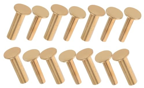 IMIKEYA 7 pares Remaches Metálicos para Mangos de Cuchillo con Tornillos y Fijadores de Cabeza Plana para Reparación y Fijación Precisa de Mangos de Cocina