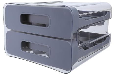 HEALSOPTHY cartone per uova scorrevole portauova riutilizzabili in plastica portauova da frigorifero organizzatore per la conservazione delle uova PET PP Dark Grey
