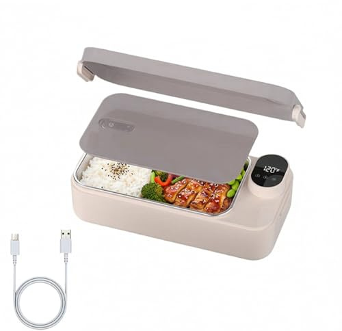 Contenitore per il pranzo riscaldato, ricaricabile, per pasti caldi, portatile, elettrico, con contenitore in acciaio, per ragazzi, ragazze, adulti, uomini, donne, lavoro, viaggi, scuola