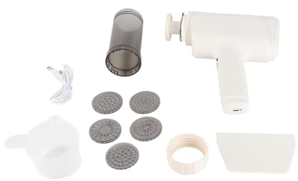 ERYUE Máquina Eléctrica Portátil para Hacer Pasta, Máquina de Fideos Inalámbrica con 6 Discos para Espaguetis Ramen Caseros Uso Diario Familiar, Acero Inoxidable ABS, Opción de Regalo Ligera
