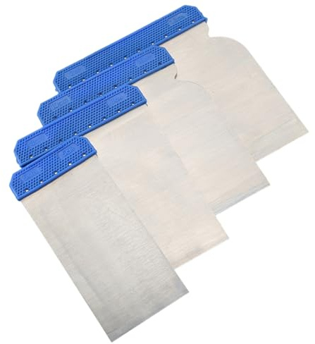 Esparcidor de masilla para carrocería, herramienta esparcidora de 4 piezas, masilla para automóvil de acero inoxidable, relleno de metal resistente, herramienta manual de cemento para carrocería mult