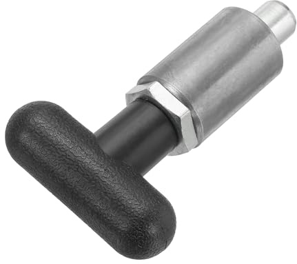 DTGN 1Pcs Handle Spring-Loaded Pull Pins, t Knob 2.24 D 0.5x0.5 Rod Size | Alloy Steel Spring Plungers/Dowel Pins Handle Pull Rod Knobs for Shelving System Fitness Equipment