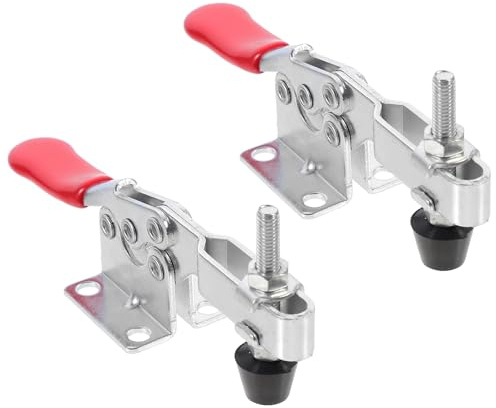 PLAFOPE 2 Abrazaderas de Palanca Rápida Horizontales de Metal Zincado para Asegurar Madera y Metal, Set de 2 para Herramientas Manuales en Trabajos de Carpintería