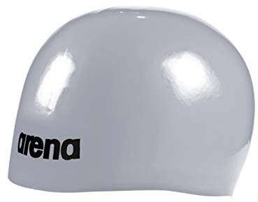 Arena Cuffia da nuoto unisex Molded Pro II USA per adulti, comoda, aderente, per allenamento in piscina e corsa, colore argento, taglia unica