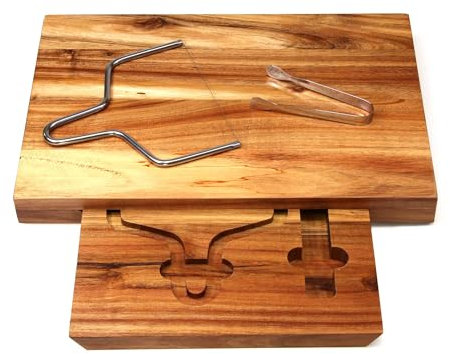 Cathcart Elliot Personalised Cheese Board Gift Set, Acacia Charcuterie Board 36 x 24 cm
