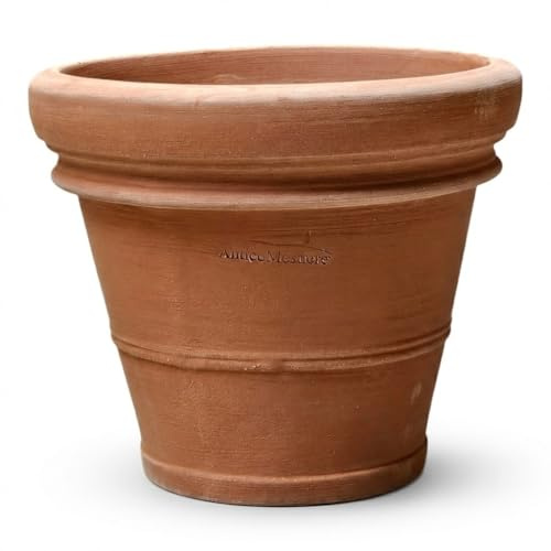 Teramico Pflanzgefäß Terrakotta 100% frostfest (30cm, Liscio Toscana) | Wunderschöne detaillierte Terrakotta Blumentöpfe aus traditioneller Handarbeit für Ihre Gestaltung von Haus und Garten.