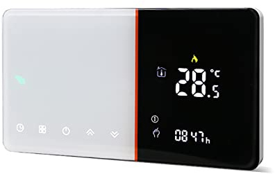 Qiumi Smart WiFi Thermostat, Programmierbares Wasserthermostat, Wetter, Feuchtigkeit und ULTRAVIOLETT-Display, Funktioniert mit Alexa Google Home, PM 2.5 in APP, 5A 95~240V AC