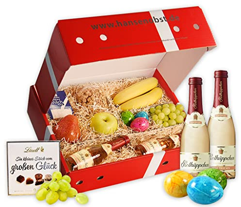 Hansen Obst - Geburtstags Geschenkbox - fruchtige Obst-Box - “Sektfrühstück” - Präsentkorb - Obst-Geschenkset - gefüllte Obstkiste - Geschenk Obstbox Die Klassische