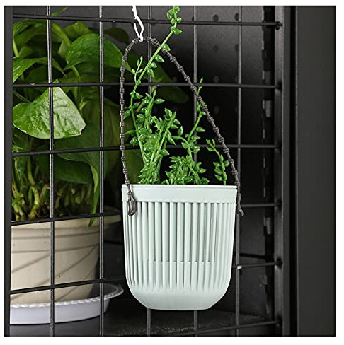 Liudan Blumenampel Kunststoff Hängende Pflanzer Kreative Einfache Doppelschicht Blume Topf Desktop Ornament Vase Korb for Garten Indoor Wohnkultur Hängepflanztöpfe (Color : Green)