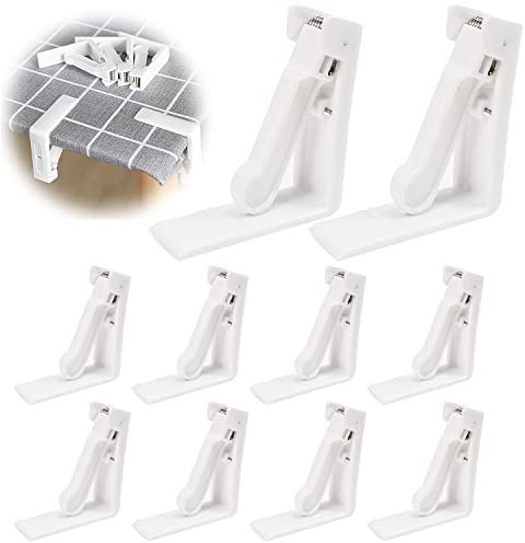 30 Pezzi Ferma Tovaglia da Tavola, Fermatovaglia da Tavola per Tavolo in Plastica Clip, Clip per tovaglia con Molla, per tavoli fino a 48 mm, per Tavoli Esterni, Terrazzo, Barbecue, Picnic (Bianco)