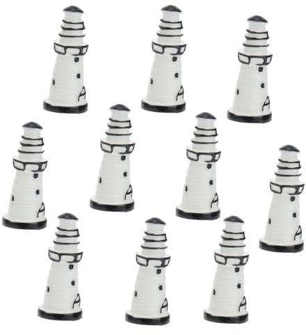 PATKAW 10Pcs Miniatur Leuchtturm Mini Leuchtturm Fischtank Aquarium Landschaft Ornament Office Mini Garten Landschaft Mittelmeer