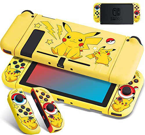 Xcitifun Designed for Nintendo Switch Case Switch Joy-Con TPU Cases for Girls Boys Kids Cute Kawaii Cartoon Character Protective Shell Compatible with Nintendo Switch Controller Cover - Yellow Mouse