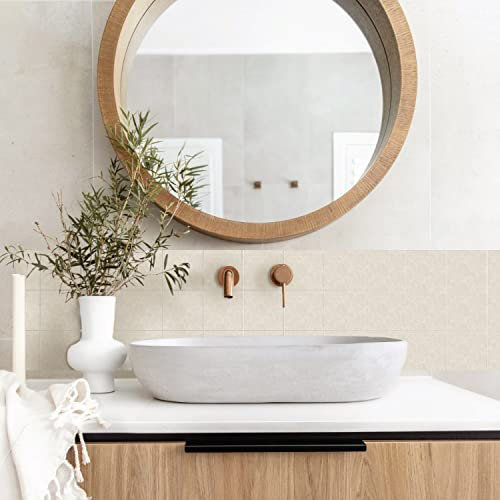 Alwayspon Wasserdichter Vinyl-Fliesenaufkleber, abziehen und aufkleben, selbstklebender Fliesen-Transferaufkleber für Küche, Badezimmer, Wohnzimmer, Boho-Stil, Wandaufkleber, 20 x 20 cm x 25 Stück,