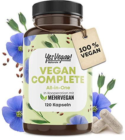Vegan Multivitamin & Mineralien mit 14 Vitaminen u.a. B12, Jod, Eisen, Cholin (120 Kapseln hochdosiert) für Veganer & Vegetarier - Vegan Supplements - Vegetarier Vitamine - Multivitamin vegan