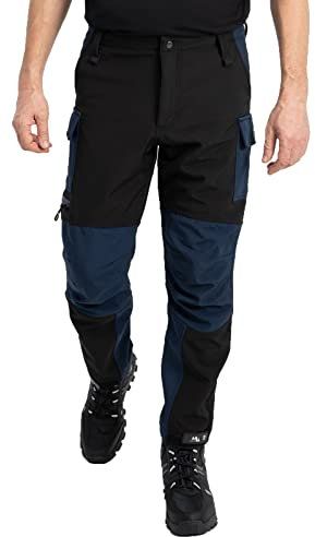 Rock Creek Herren Softshell Hose Cargohose Outdoorhose Wanderhose Herrenhose Wasserdicht Skihose Arbeitshose Winterhose Trekkinghose H-310 Dunkelblau M