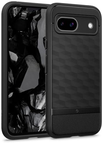 Caseology Parallax für Google Pixel 8a Hülle, [Fallschutz in Militärqualität] Ergonomische 3D-Hexa-Cube-Hülle für Pixel 8a - Matt Schwarz
