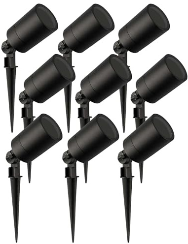 Ledvion - 9X LED Strahler, GU10 Fassung, Schwarz, 5W, IP65, inkl. Schnellanschluss