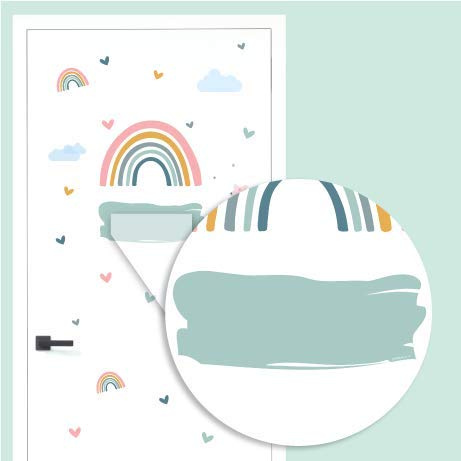 Gutmarkiert Türaufkleber Kinderzimmer - personalisiert Wandtattoo mit Namen | Namensschild als Wandsticker für Jungen und Mädchen - kinderleicht anzubringen und rückstandslos entfernbar - Motiv