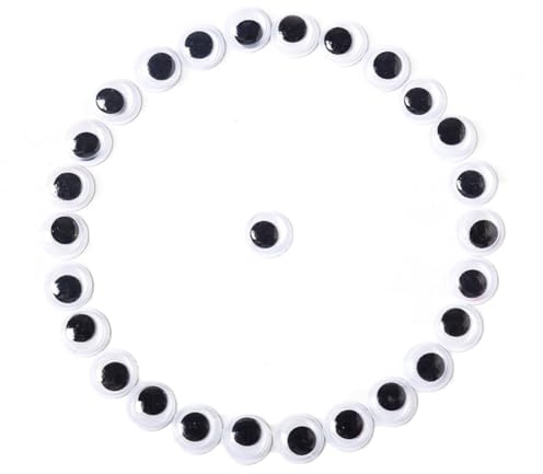 500 Stück Selbstklebende Wackelaugen klein 10mm Kulleraugen Selbstklebend, Kunststoff Augen zum Basteln Puppe Augen Schwarze Wackelaugen Bastelaugen Wiggle Googly eyes für DIY Kunsthandwerk Dekoration