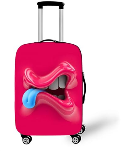Muiuou Elastische Kofferschutzhülle,3D Cartoon Print Trolley Fall Schutzhülle Koffer überzieher,Waschbare Anti-Kratzer Staubdichte Fall Trolley Protector Kofferschutz (XL (30-32 Zoll),Stil 1)
