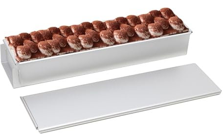 Molde rectangular para tartas – Molde rectangular de aluminio con tapa | Molde para hornear con tapa antiadherente, extraíble, para tarta de espuma, queso
