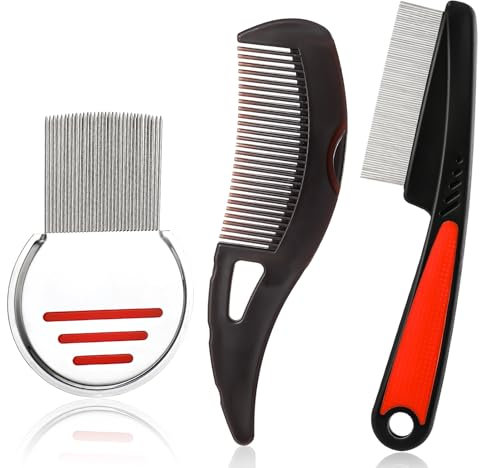 Tyqour 3-in-1 Scalp Care Comb - Dandruff Removal & Psoriasis Relief, Stainless Steel Fine Tooth Comb, Multifunctional Hair Grooming Tool for Women & Men
