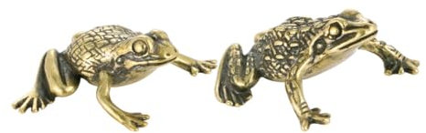 MUSISALY Goldene Messing Kröte Statue Figur Messing Frosch Dekoration Retro Kleine Innenraum Schreibtisch